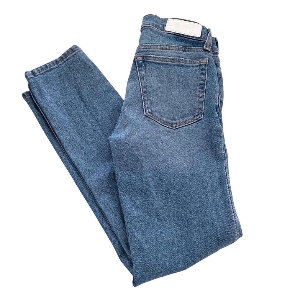 RE/DONE 90s Mid Rise Ankle Crop Jeans Soft Indigo Denim Sz 25